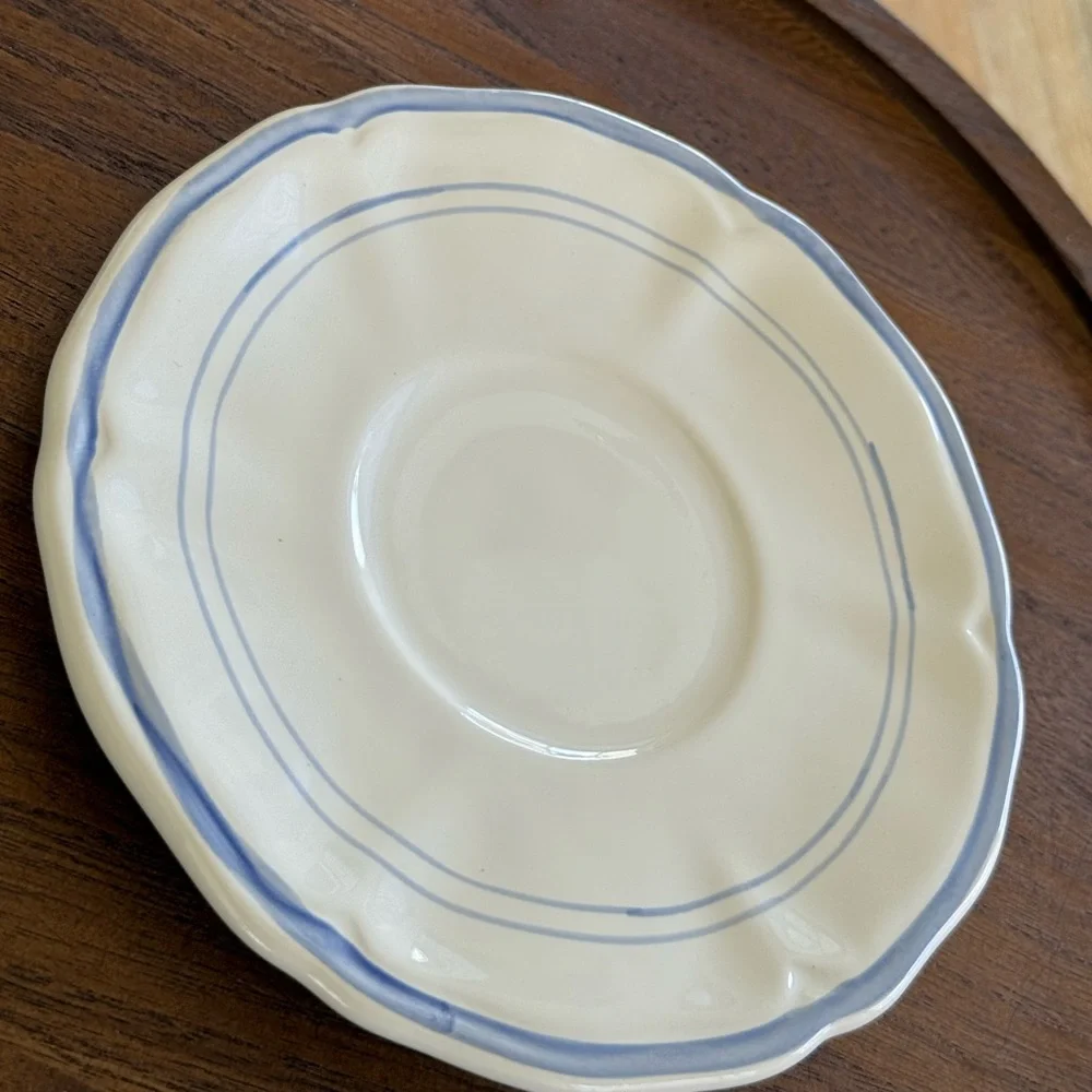 Crate&Barrel Blue and White Laura Cup and Saucer
